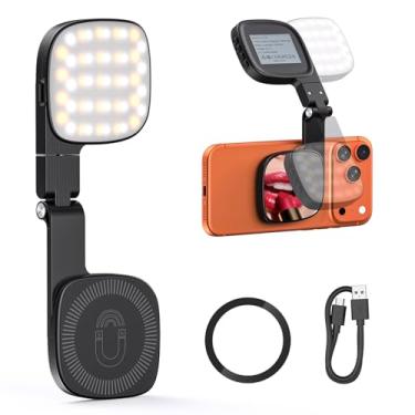 Imagem de Luz magnética de selfie para iPhone, luz de telefone com espelho, fixação instantânea para MagSafe, para selfies, videoconferência