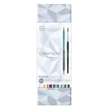 Imagem de Estojo Lápis Caran d’Ache Bicolor c/9 + Pincel Edição Especial Alpine Frost