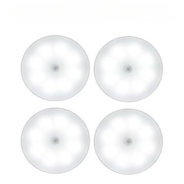 Imagem de Luminária de Noite USB Recarregável - Sensor de Movimento LED, Duas Cores Luz Quente/Fria, Ideal para Quarto, Corredor, Banheiro e Ambientes Escuros (Kit 4-Somente luz fria)