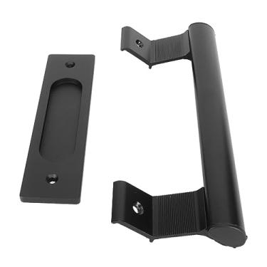 Imagem de aqxreight Maçaneta da Porta Deslizante Dupla Face Universal Preta Em Liga de Alumínio Hardware para Porta de Celeiro para Casa, Quarto, Pátio, Armário, Guarda-roupa, Fácil Instalação, Decoração