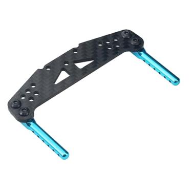 Imagem de Generic Torre de choque frontal e traseira de fibra de carbono com suportes de poste de carroceria, conjunto de substituição para torre de choque Tamiya TT-01 com suporte de poste de carroceria, peças