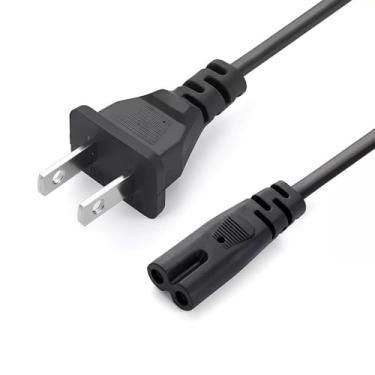 Imagem de Cabo de alimentação CA de 2 pinos de 1,5 m com conector C7, cabo de alimentação de substituição universal para TV, impressora, console de jogos, barra de som