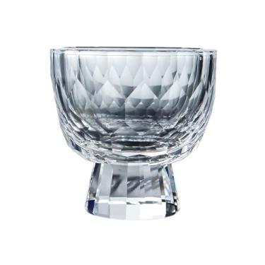 Imagem de Xícaras de chá pequenas de vidro transparente com pés coloridos, copo de degustação de chá em relevo de diamante, 48 g/50 ml (transparente)