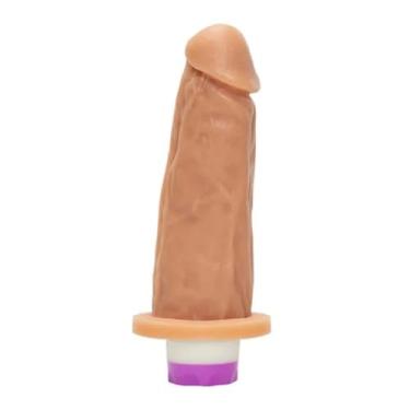 Imagem de Prótese Com Vibrador Interno 16,5 X 4,5Cm Brinquedo Erótico Realista Dildo Consolador VN07 (NATURAL)