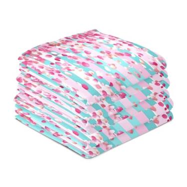 Imagem de Wassud Toalhas de cozinha pétalas listras toalhas de prato de cozinha pacote com 6 panos de prato macios com laço para pendurar toalha de mão super absorvente de secagem rápida toalhas de chá de mesa