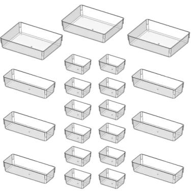 Imagem de Kit 25 Organizadores Multiuso Modular – Organizador de Geladeira e Potes para Geladeira para Gavetas, Maquiagem e Acessórios(12P + 6M + 3G)
