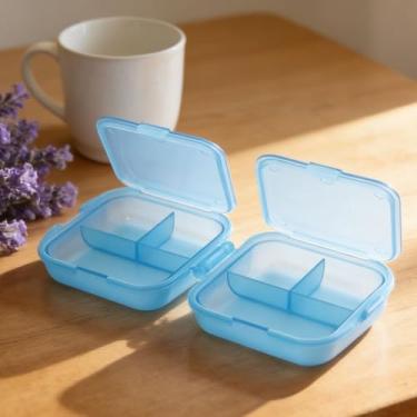 Imagem de Organizador de comprimidos diário de 6 compartimentos, estojo de comprimidos portátil pequeno, mini recipiente para bolsa e bolso, suporte compacto de medicamentos para vitaminas, óleo de fígado de