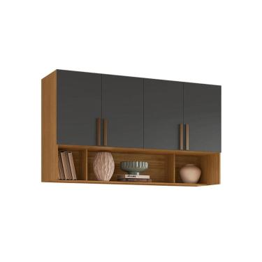 Imagem de Guarda-Roupa Modulado Aéreo Altezza Trend 4 Portas Freijó e Titânio 170 cm