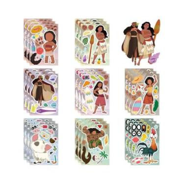 Imagem de Adesivos De Quebra-Cabeça Do Filme Moana 8 16 24 Folhas DIY Decalques 