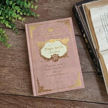 Imagem de Caderno A5 capa dura estilo retrô para anotações, caderneta brochura 96 folhas tipo caderno de anotações vintage, caderno sem pauta ou pautado para estudo e organização diária (Salmão)