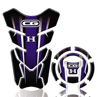 Imagem de Kit Protetor Tanque Adesivo Moto Honda Cg Ano Acima 2018 Azul Azul