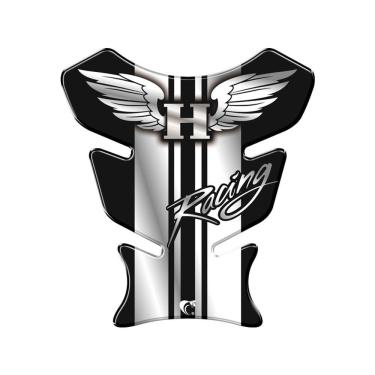 Imagem de Adesivo Protetor De Tanque Moto Honda Asa Racing Cinza