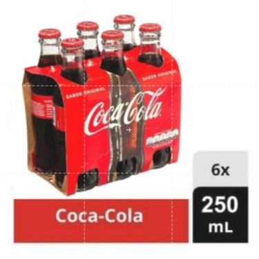 Imagem de Pack 6 Unidades Coca Cola Garrafa de Vidro 250ml