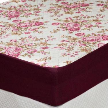 Imagem de Protetor Colchão Solteiro Impermeável 1 Peça Bouquet Rose - Lux Enxova