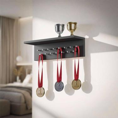 Imagem de Porta Medalhas Preto 45cm com Suporte para Troféus