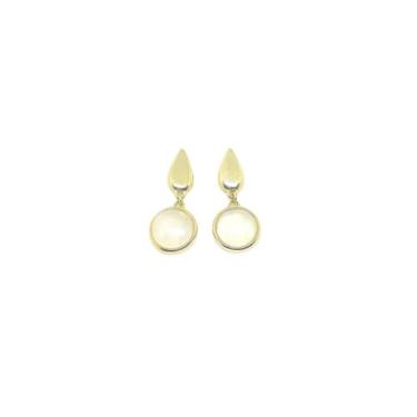 Imagem de Brinco Folheado Ouro 18K 100% Anti Alérgico Madrepérola,