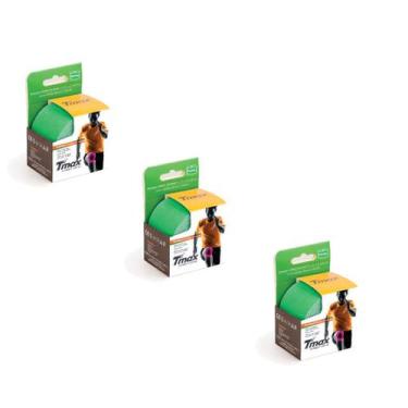 Imagem de KIT 03 Rolos de Bandagem Elástica Adesiva Tmax 5cm x 5m, Verde