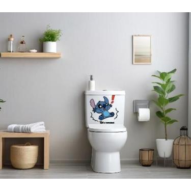 Imagem de Adesivo Para Vaso Sanitário Stitch - Dê A Descarga - Lojinha Da Luc