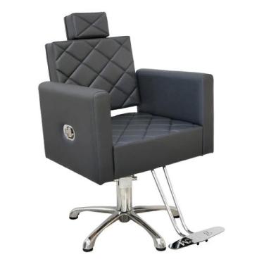 Imagem de Cadeira Reclinável Confort Luxo hidráulica Cor Preto Acetinado - MVC