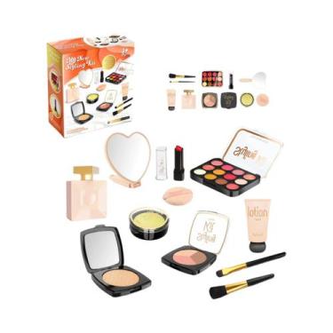 Imagem de Conjunto De Maquiagem Falsa Para Meninas, Brinquedo De Batom Simulado 