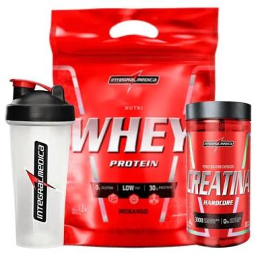 Imagem de Kit Nutri Whey Protein 900g com Creatina 120 Caps e Coqueteleira 700ml