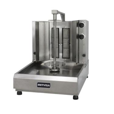 Imagem de Máquina De Assar Churrasco Grego Á Gás Metvisa 2 Queimadores Espeto Ro