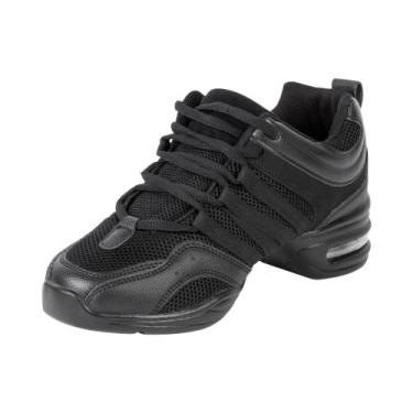 Imagem de Sapatos De Dança Femininos Pretos Em Malha Respirável Com Solado Macio