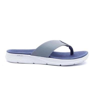 Imagem de Chinelo Skechers Go Consistent Cinza e Azul Masculino-Masculino
