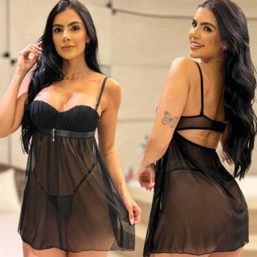 Imagem de Camisola Com Bojo Atrevida Tamanho:GGCor:Preto - Like4you, GG, Preto