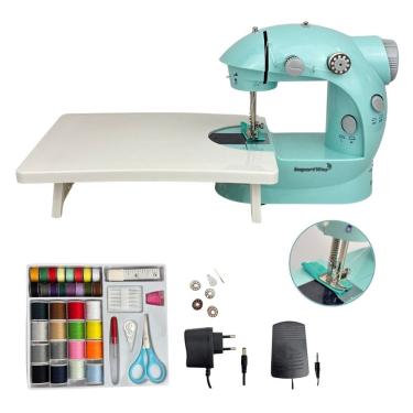 Imagem de Mini Máquina de Costura Mesa e Kit Importway Iwmc507k Gr