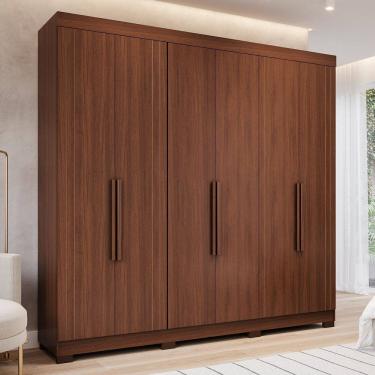 Imagem de Guarda-roupa Casal 6 Portas com Pés 234cm 100% Mdf Boston Espresso Móveis Jequitiba