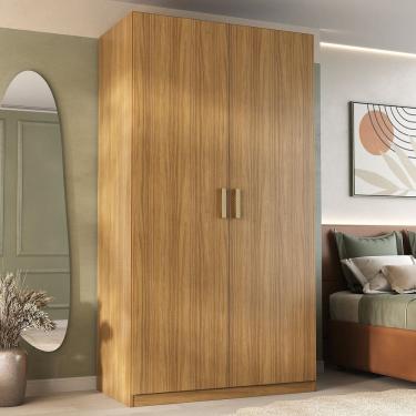 Imagem de Guarda Roupa Solteiro 100% Mdf 2 Portas 3 Gavetas Marsala Nogueira Nogueira