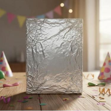 Imagem de 100 Folha Papel Chumbo 15x20 Cm Prata Embalagem P/ Bolo/ Ovo De Pascoa