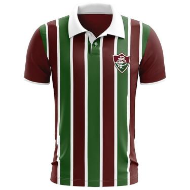 Imagem de Camisa Fluminense Retrô Polo Masculina-Masculino