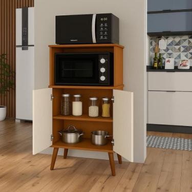 Imagem de Paneleiro Organizador de Cozinha para Microondas e Forno 2 Portas Lisb