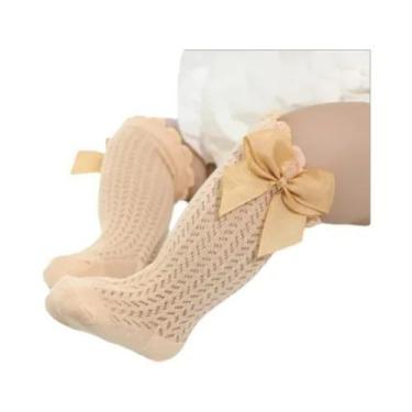 Imagem de Meias De Algodão Com Laço Para Bebês Meninas E Meninos, Antiderrapante