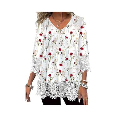 Imagem de Camiseta Casual Elegante De Manga Longa plus Size Para Mulheres, Moda 