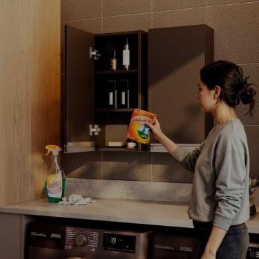 Imagem de Armário Multiuso Aéreo 30cm para Lavanderia Preto - Mercado das Pratel