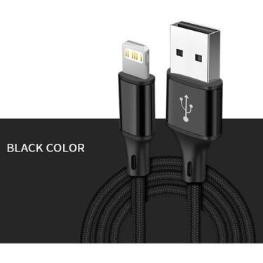 Imagem de Cabo Usb Compatível IPhone 5 6 7 8 Plus S X Xr Xs 11pro - Nohon, Preto