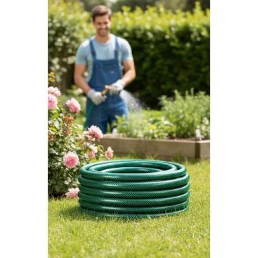 Imagem de Mangueira PVC Flex 3 Camadas 1/2" 20m Verde - Jardim Resiste - Congrat