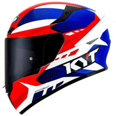 Imagem de Capacete KYT TT Course Gear Azul e Vermelho, 56