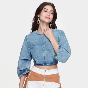 Imagem de Top Jeans Colcci Casual Feminino, Azul, M