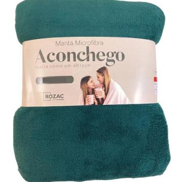 Imagem de Manta de microfibra Casal Aconchego Rozac, Verde esmeralda