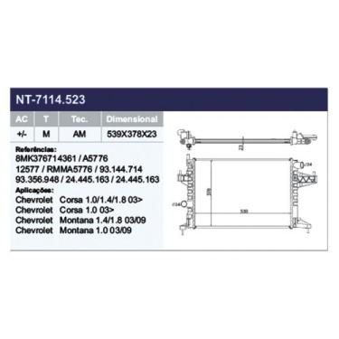 Imagem de Radiador Gm Montana 2003 a 2008 - 127965 - IR48226 - Chevrolet