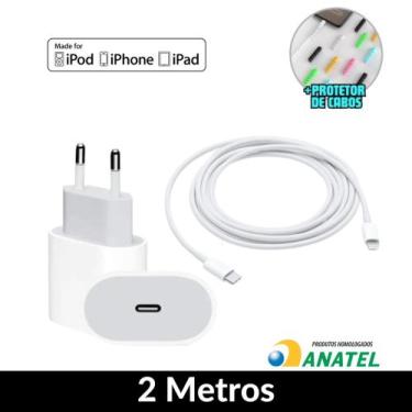Imagem de Carregador Completo 2 Metros Compativel iPhone 11 12 13 14 Cabo Lightn