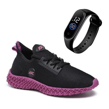 Imagem de Combo Tênis Ortopédico Feminino Relógio Fino – Conforto, Leveza e Modernidade para Acad...
