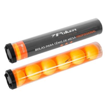Imagem de KIT BOLAS MESA 3 ESTRELAS 40MM (6 UNI) 09143-LAR - LARANJA/PRETO U-Unissex