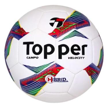 Imagem de Bola De Futebol Campo Topper Velocity Hibrid, Azul, Vermelho