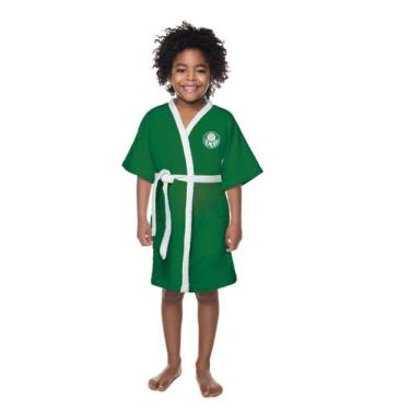Imagem de Roupão lepper aveludado palmeiras infantil oficial-premium,  P 04 A 05