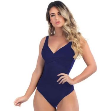 Imagem de Maiô Body Feminino Azul P - Ma moda praia 